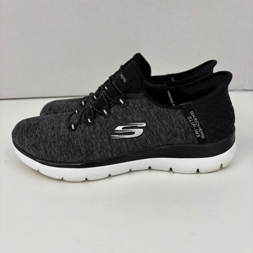 Skechers Slip-ins Sneaker Ultra Flex 3.0 Smooth Step Womens 9 Black White 149937 - Picture 4 of 11